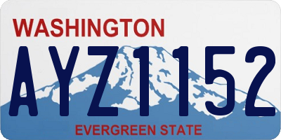 WA license plate AYZ1152