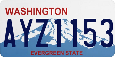 WA license plate AYZ1153