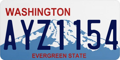 WA license plate AYZ1154