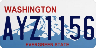 WA license plate AYZ1156