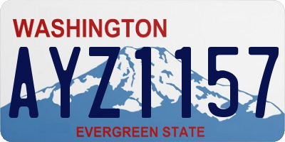 WA license plate AYZ1157