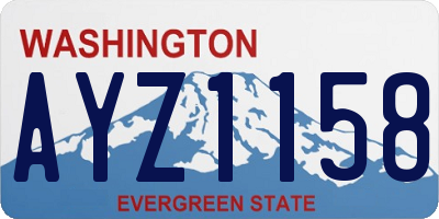 WA license plate AYZ1158