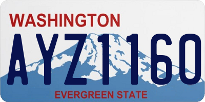 WA license plate AYZ1160