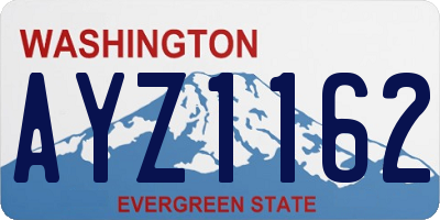 WA license plate AYZ1162