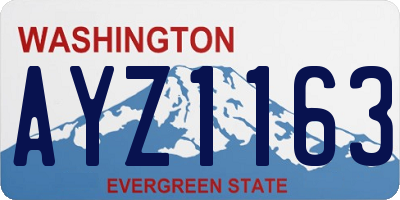 WA license plate AYZ1163