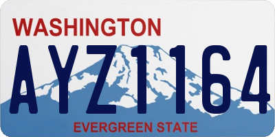 WA license plate AYZ1164