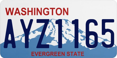 WA license plate AYZ1165