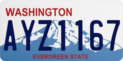 WA license plate AYZ1167