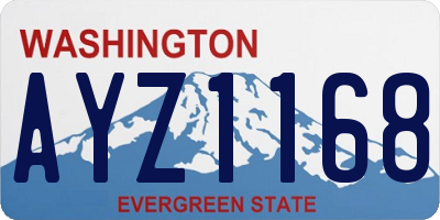 WA license plate AYZ1168