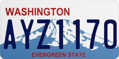 WA license plate AYZ1170