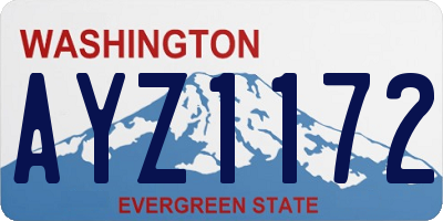 WA license plate AYZ1172