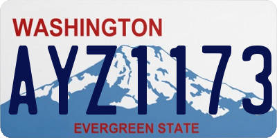 WA license plate AYZ1173