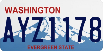 WA license plate AYZ1178