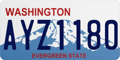 WA license plate AYZ1180