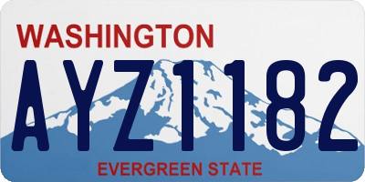 WA license plate AYZ1182