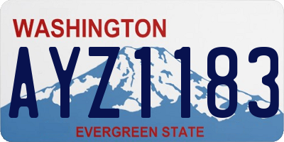 WA license plate AYZ1183