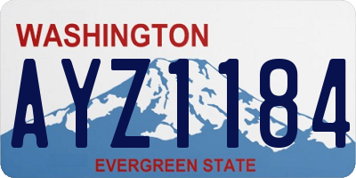 WA license plate AYZ1184