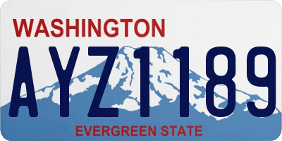 WA license plate AYZ1189