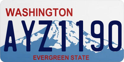 WA license plate AYZ1190