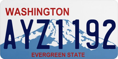 WA license plate AYZ1192