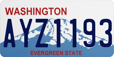 WA license plate AYZ1193