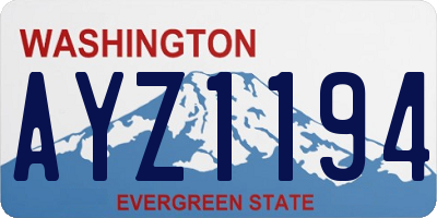 WA license plate AYZ1194