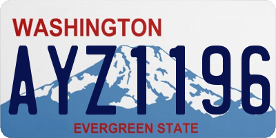 WA license plate AYZ1196