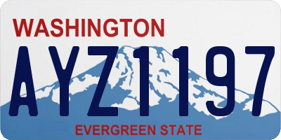 WA license plate AYZ1197