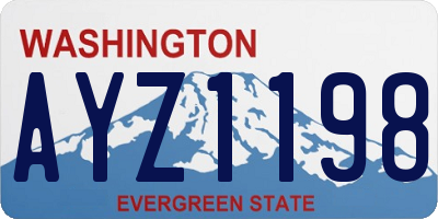 WA license plate AYZ1198