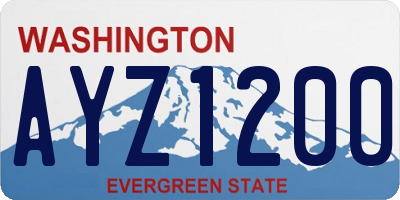 WA license plate AYZ1200