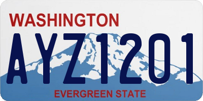 WA license plate AYZ1201