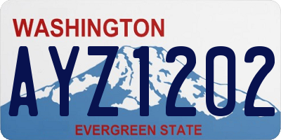 WA license plate AYZ1202