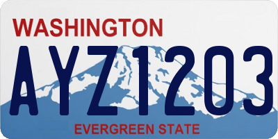 WA license plate AYZ1203