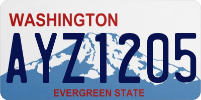 WA license plate AYZ1205