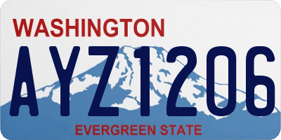 WA license plate AYZ1206