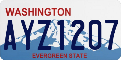 WA license plate AYZ1207