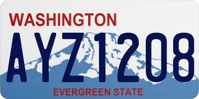 WA license plate AYZ1208