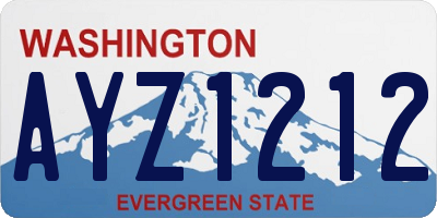 WA license plate AYZ1212