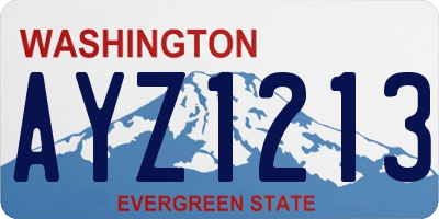 WA license plate AYZ1213