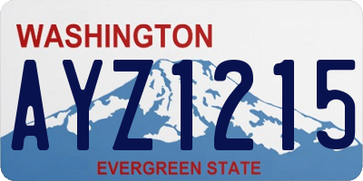 WA license plate AYZ1215