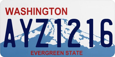 WA license plate AYZ1216