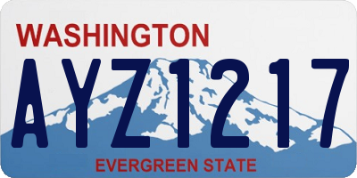 WA license plate AYZ1217