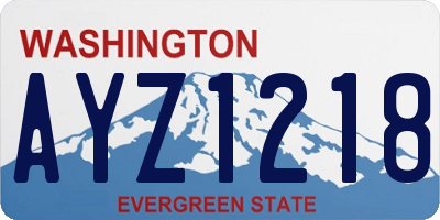 WA license plate AYZ1218