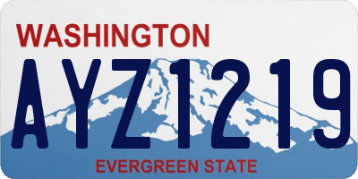 WA license plate AYZ1219