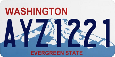 WA license plate AYZ1221