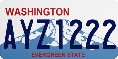 WA license plate AYZ1222