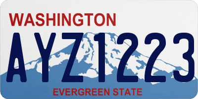 WA license plate AYZ1223