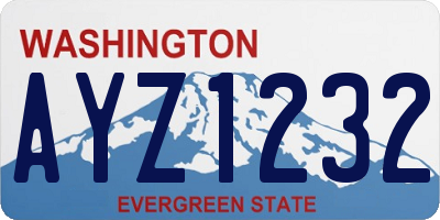 WA license plate AYZ1232