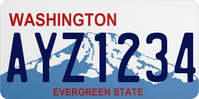 WA license plate AYZ1234