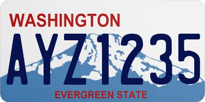 WA license plate AYZ1235